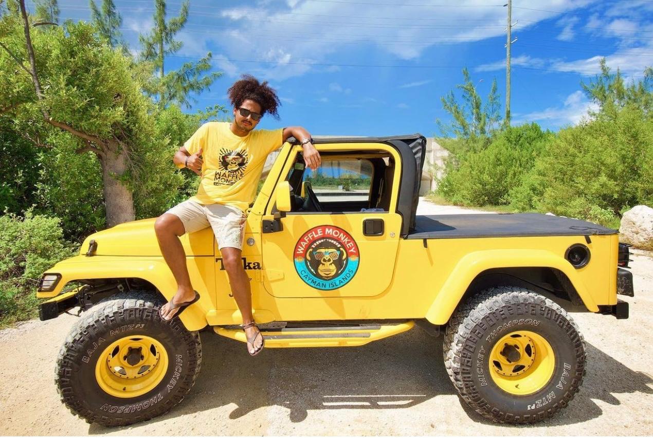 Jose on the Cayman Islands Waffle Monkey Tonka Trucl